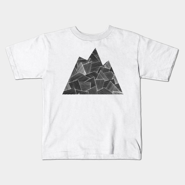 Mountain Zentangle - White Kids T-Shirt by ElviraDraat